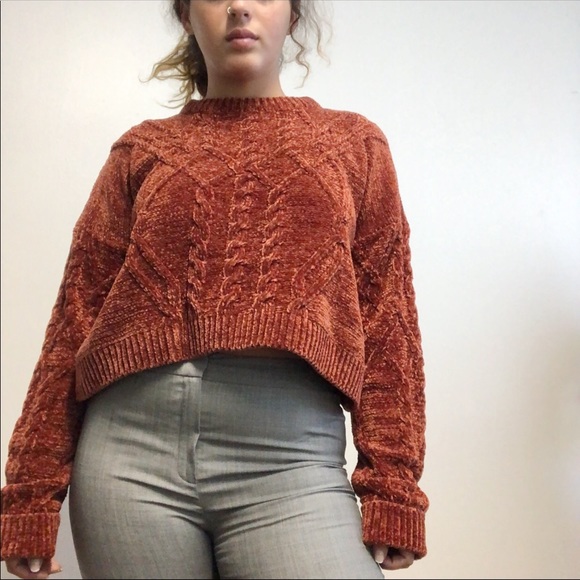 Topshop Sweaters - Top Shop Brunt Red Rust Cable Knit  Sweater